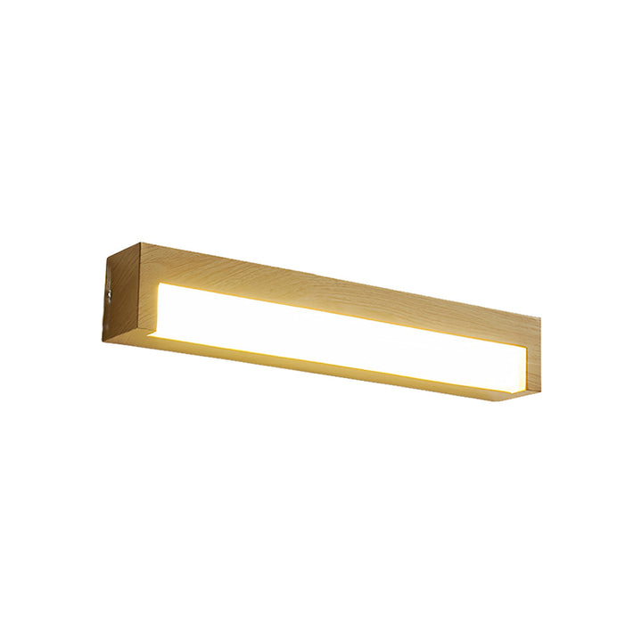 LED Wall Sconce Light – Modern Minimalist Geometric Wood Grain Iron (30x10cm / 11.8x3.9in) | Kalsten