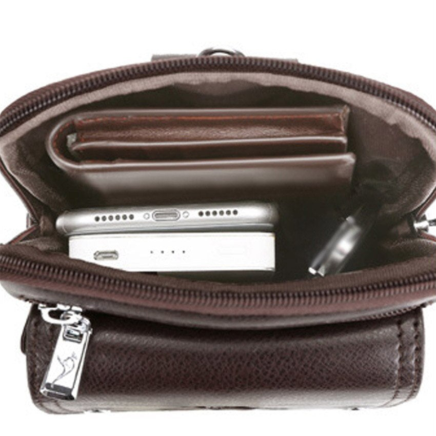 Compact PU Leather Crossbody Bag for Men with Adjustable Strap | Kalsten