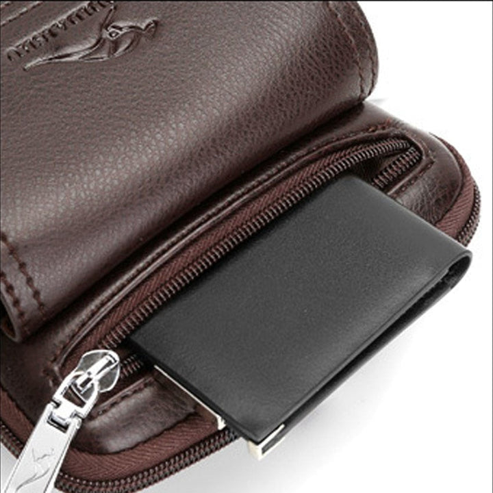 Compact PU Leather Crossbody Bag for Men with Adjustable Strap | Kalsten