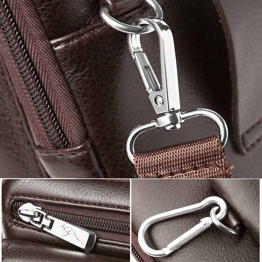 Compact PU Leather Crossbody Bag for Men with Adjustable Strap | Kalsten