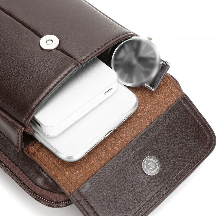 Compact PU Leather Crossbody Bag for Men with Adjustable Strap | Kalsten