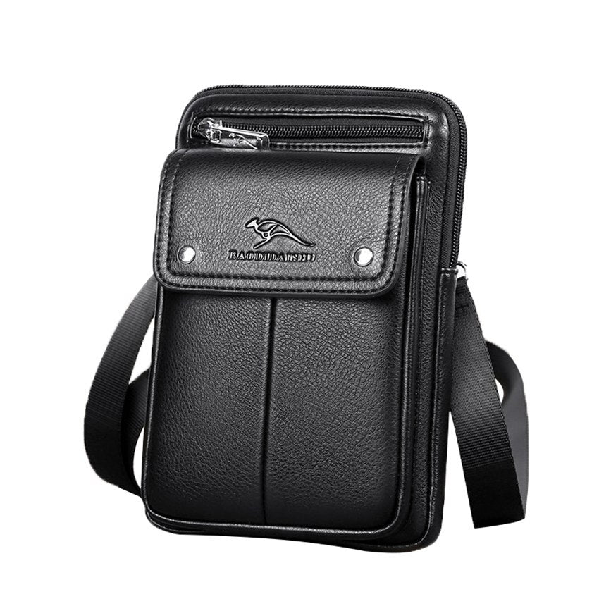 Compact PU Leather Crossbody Bag for Men with Adjustable Strap | Kalsten