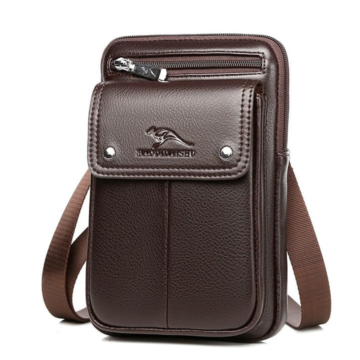 Compact PU Leather Crossbody Bag for Men with Adjustable Strap | Kalsten