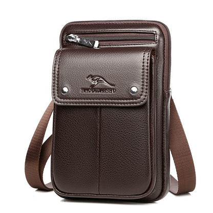 Compact PU leather crossbody bag for men with adjustable strap | Karnz
