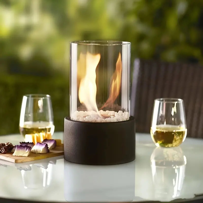 Tabletop Ethanol Fire Pit with Glass Guard