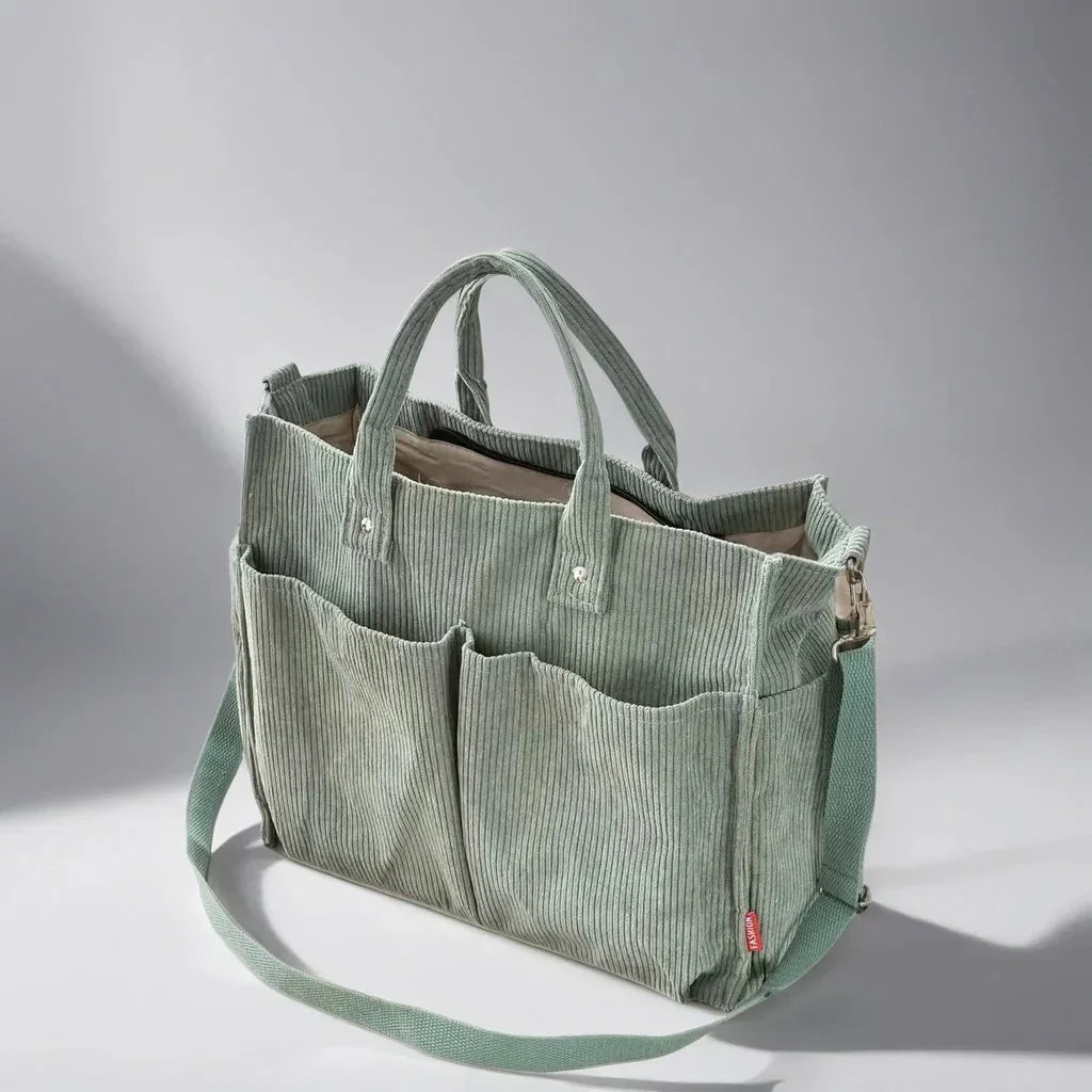 Cord Shoulder Bag Ladies Spacious and Sturdy for School and Work | Kalsten