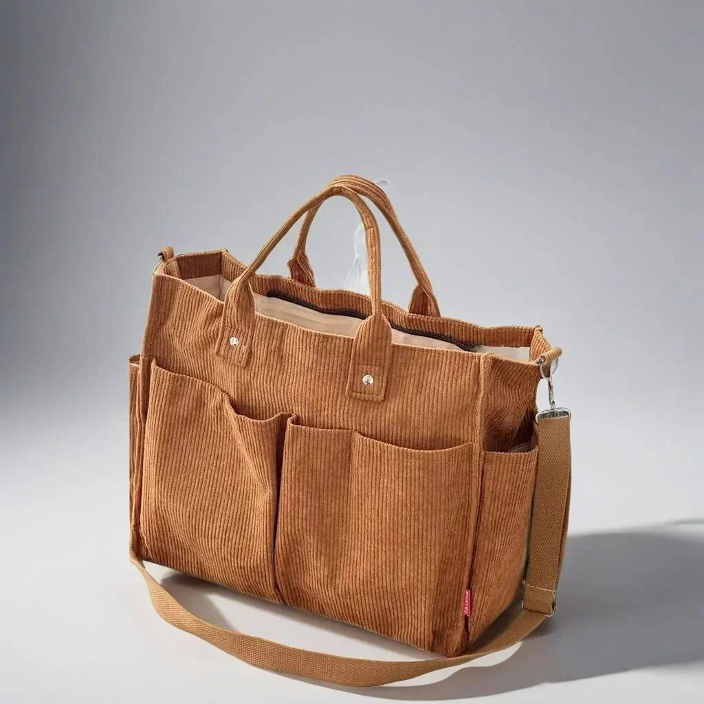 Cord Shoulder Bag Ladies Spacious and Sturdy for School and Work | Kalsten