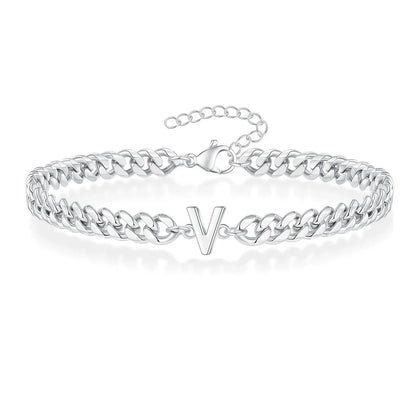 Skanto | Couple's Letter Initial Cuban Bracelet