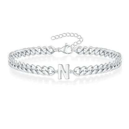 Skanto | Couple's Letter Initial Cuban Bracelet