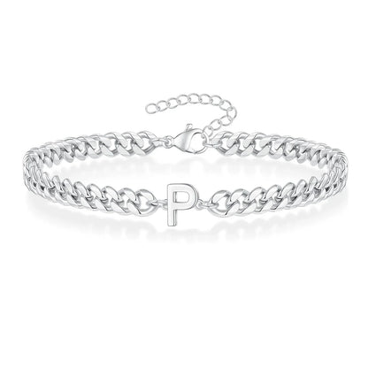 Skanto | Couple's Letter Initial Cuban Bracelet
