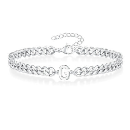 Skanto | Couple's Letter Initial Cuban Bracelet