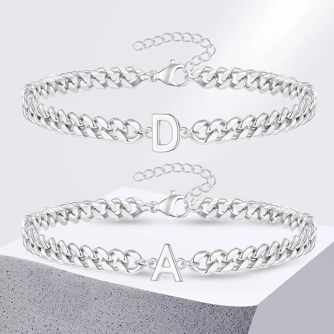 Kalsten | Couples Letter Initial Cuban Bracelet