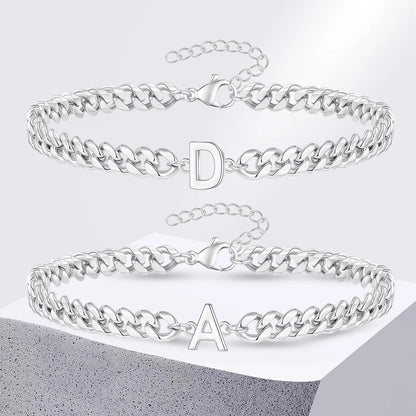 BowLift | Couples Letter Initial Cuban Bracelet