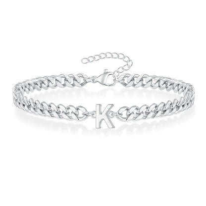 Skanto | Couple's Letter Initial Cuban Bracelet