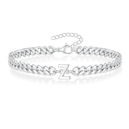 Skanto | Couple's Letter Initial Cuban Bracelet
