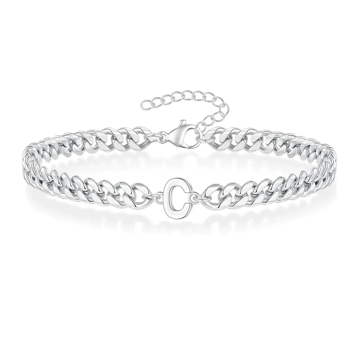Skanto | Couple's Letter Initial Cuban Bracelet