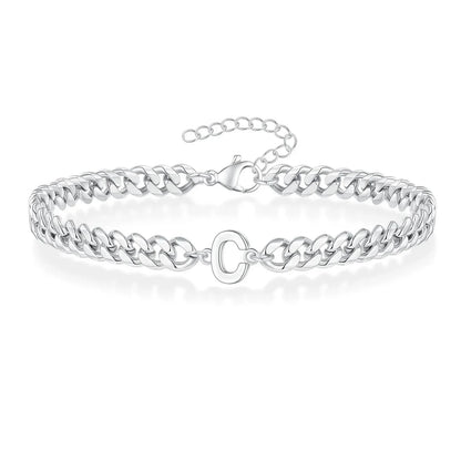 Skanto | Couple's Letter Initial Cuban Bracelet