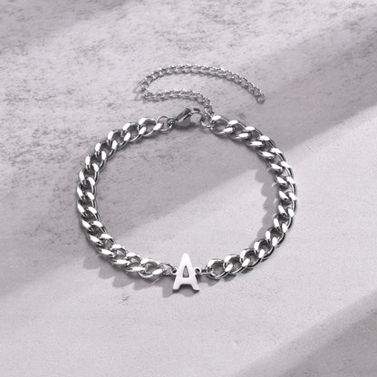 Skanto | Couple's Letter Initial Cuban Bracelet