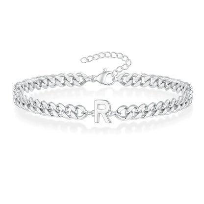 Skanto | Couple's Letter Initial Cuban Bracelet