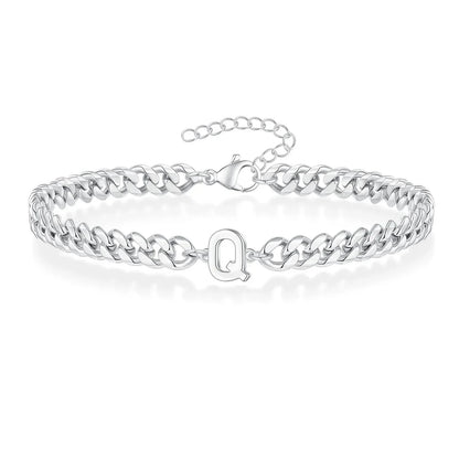 Skanto | Couple's Letter Initial Cuban Bracelet