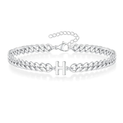 Skanto | Couple's Letter Initial Cuban Bracelet