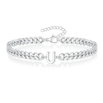 Skanto | Couple's Letter Initial Cuban Bracelet