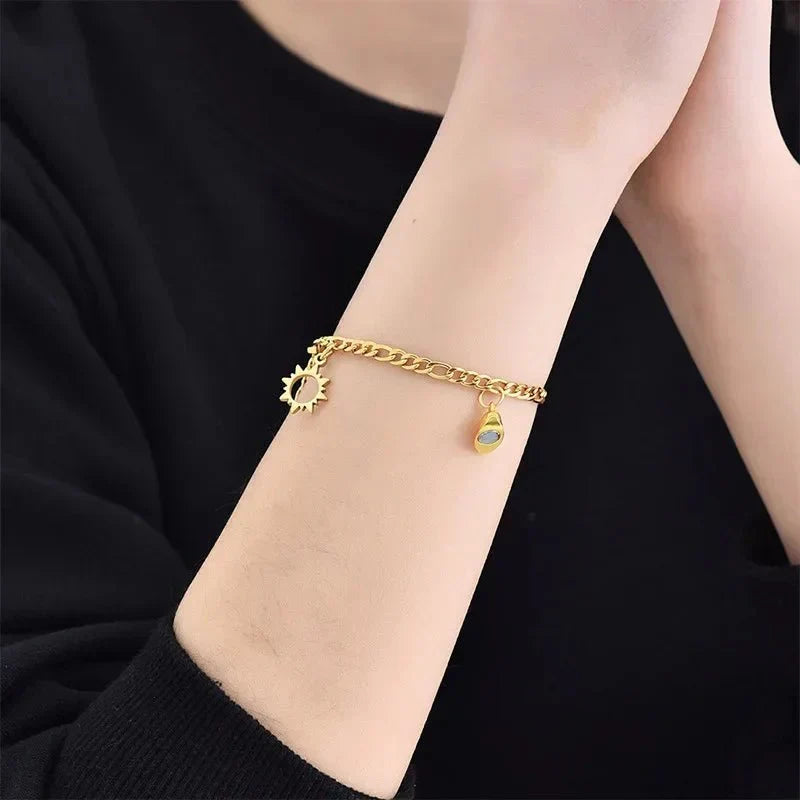 Kalsten | Couples Magnetic Heart Sun & Moon Bracelet Set