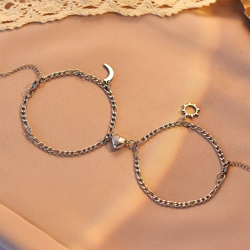 Kalsten | Couples Magnetic Heart Sun & Moon Bracelet Set