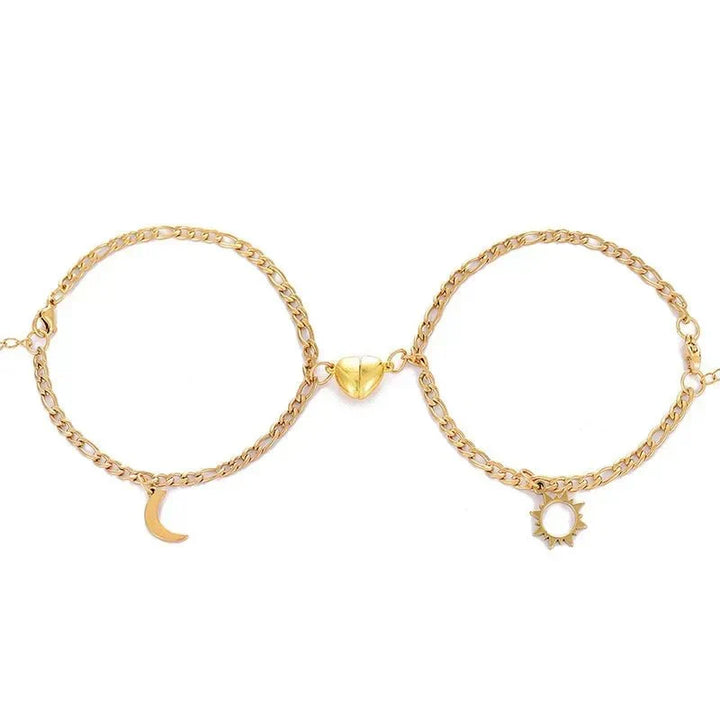 Kalsten | Couples Magnetic Heart Sun & Moon Bracelet Set
