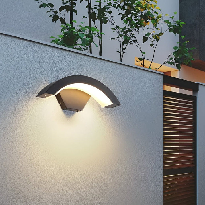 Classic Curved Glow LED Wall Light Outdoor Downlights Porch Wall Mounted Sconce | Kalsten