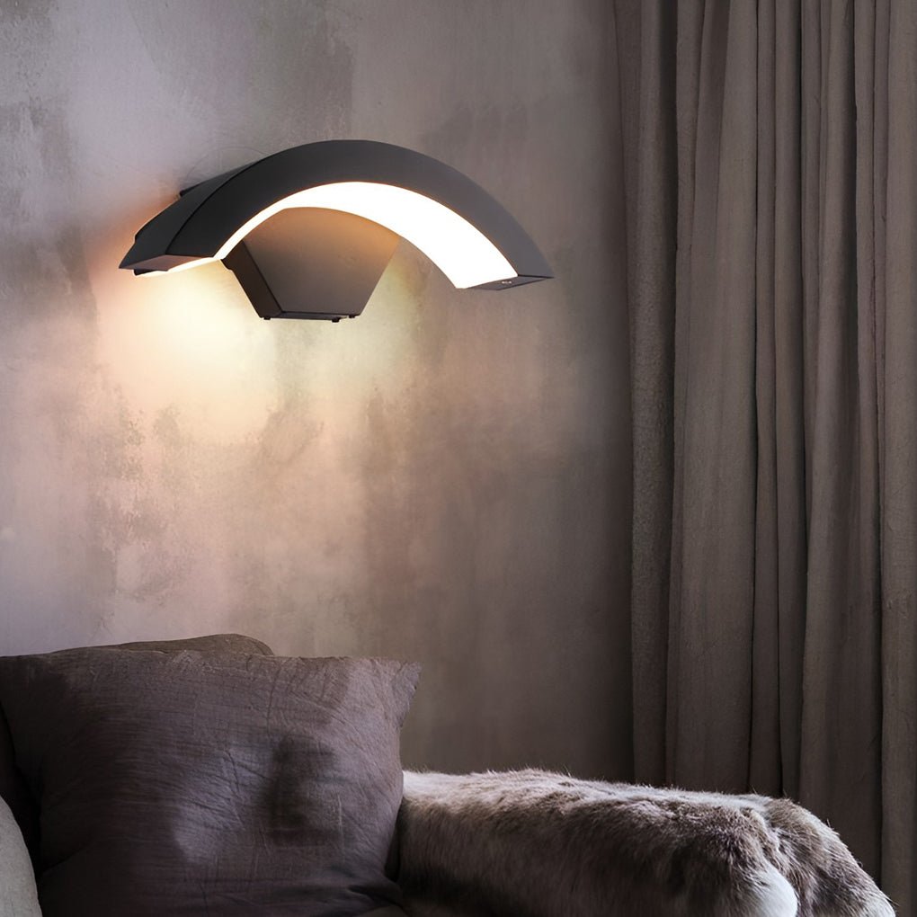 Classic Curved Glow LED Wall Light Outdoor Downlights Porch Wall Mounted Sconce | Kalsten