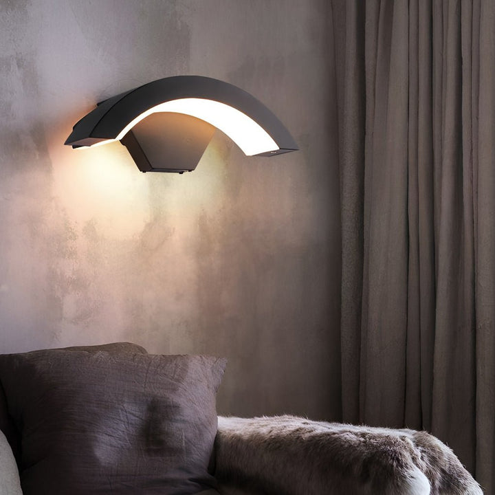 Classic Curved Glow LED Wall Light Outdoor Downlights Porch Wall Mounted Sconce | Kalsten
