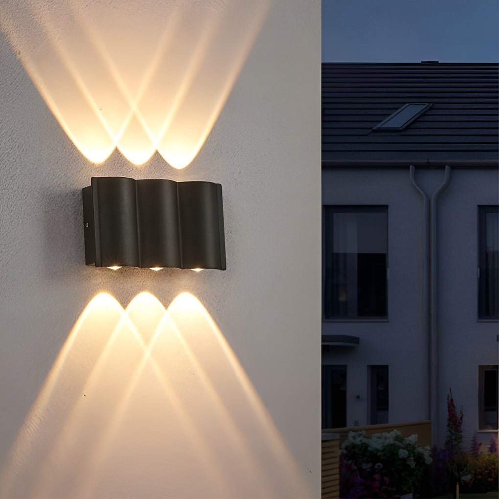 Creative Wave Arc Design Up and Down Lights LED Outdoor Wall Lights Wall Sconces Waterproof | Kalsten