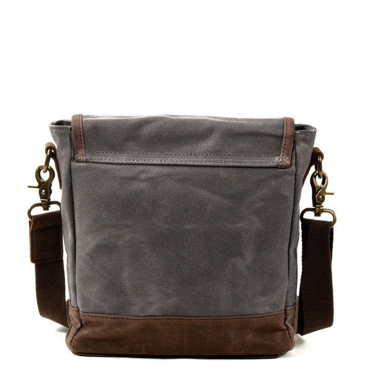 Kalsten | HorizonPath - Compact Vintage Shoulder Bag - High-Quality Waxed Cotton and Full-Grain Leather
