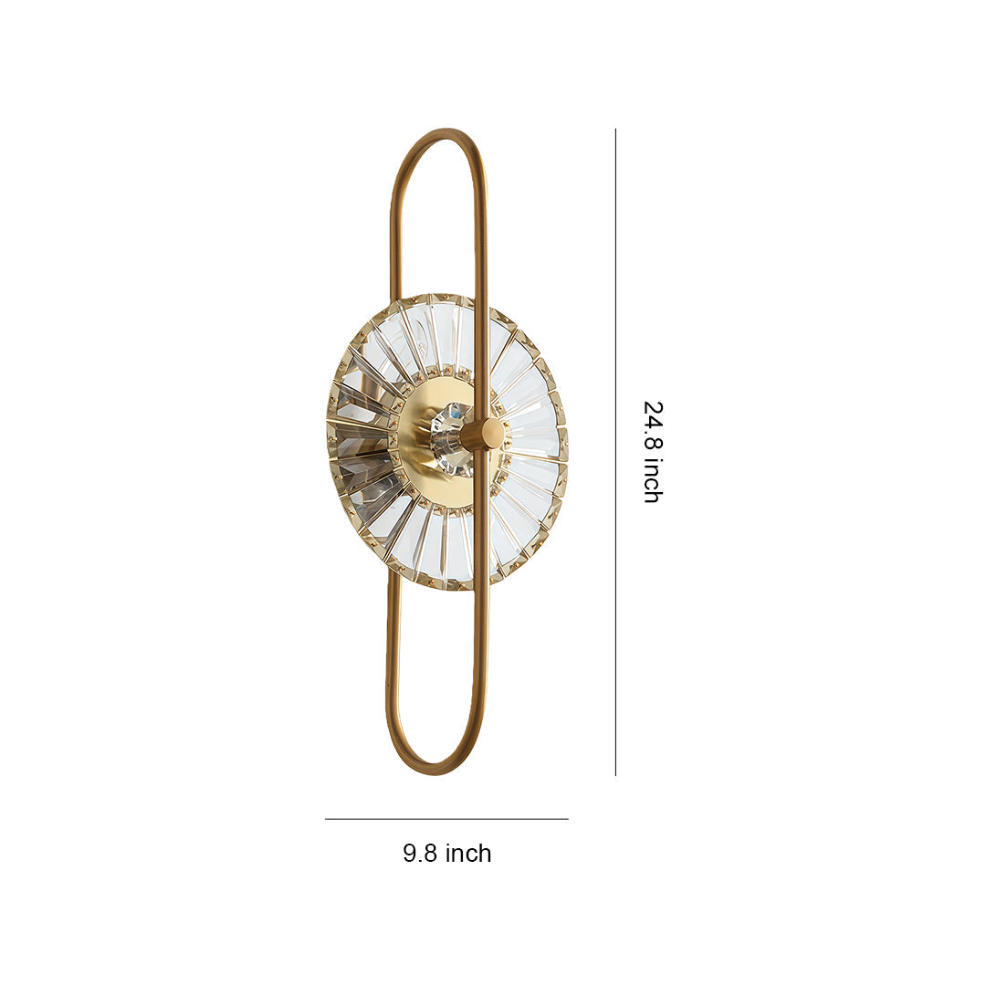 LED Wall Sconce – Art Deco Crystal Gold Iron E14 (25x63cm) | Kalsten