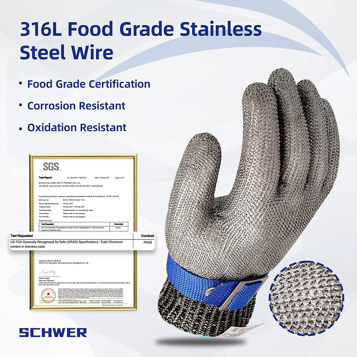 Skanto | Food Grade Stainless Steel Mesh Metal Glove