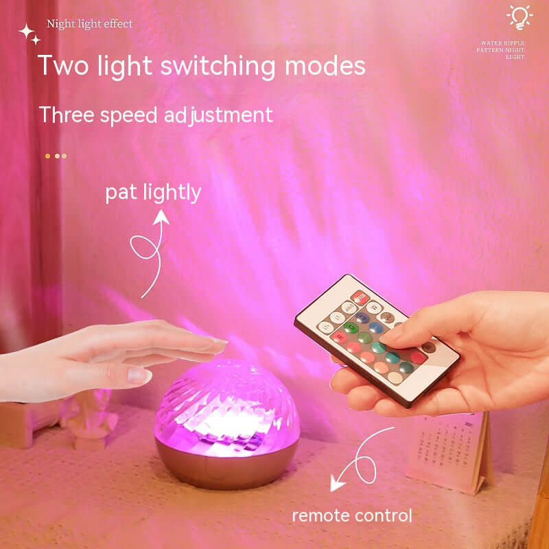 Rotating Water Ripple Small Night Lamp Creative | Kalsten