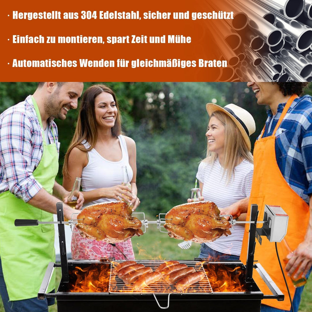 BBQ Grill Skewer Stainless Steel Motor 4x Meat Needle | Kalsten