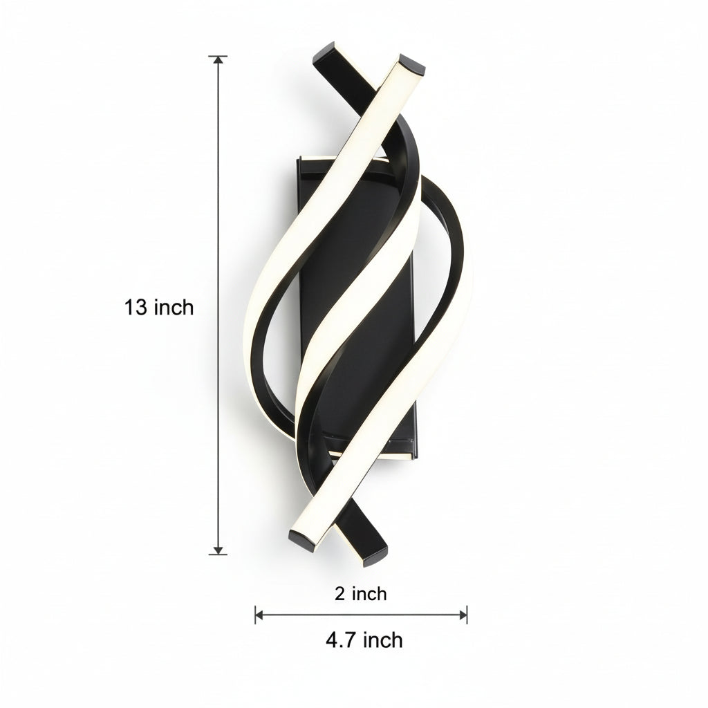 Spiral Wall Sconce Helix DNA Metal Acrylic 22W 33cm / 13in 3-Color Dimmable | Kalsten