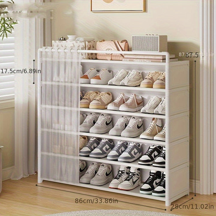 Foldable shoe rack with dust protection 4–7 levels | Kalsten