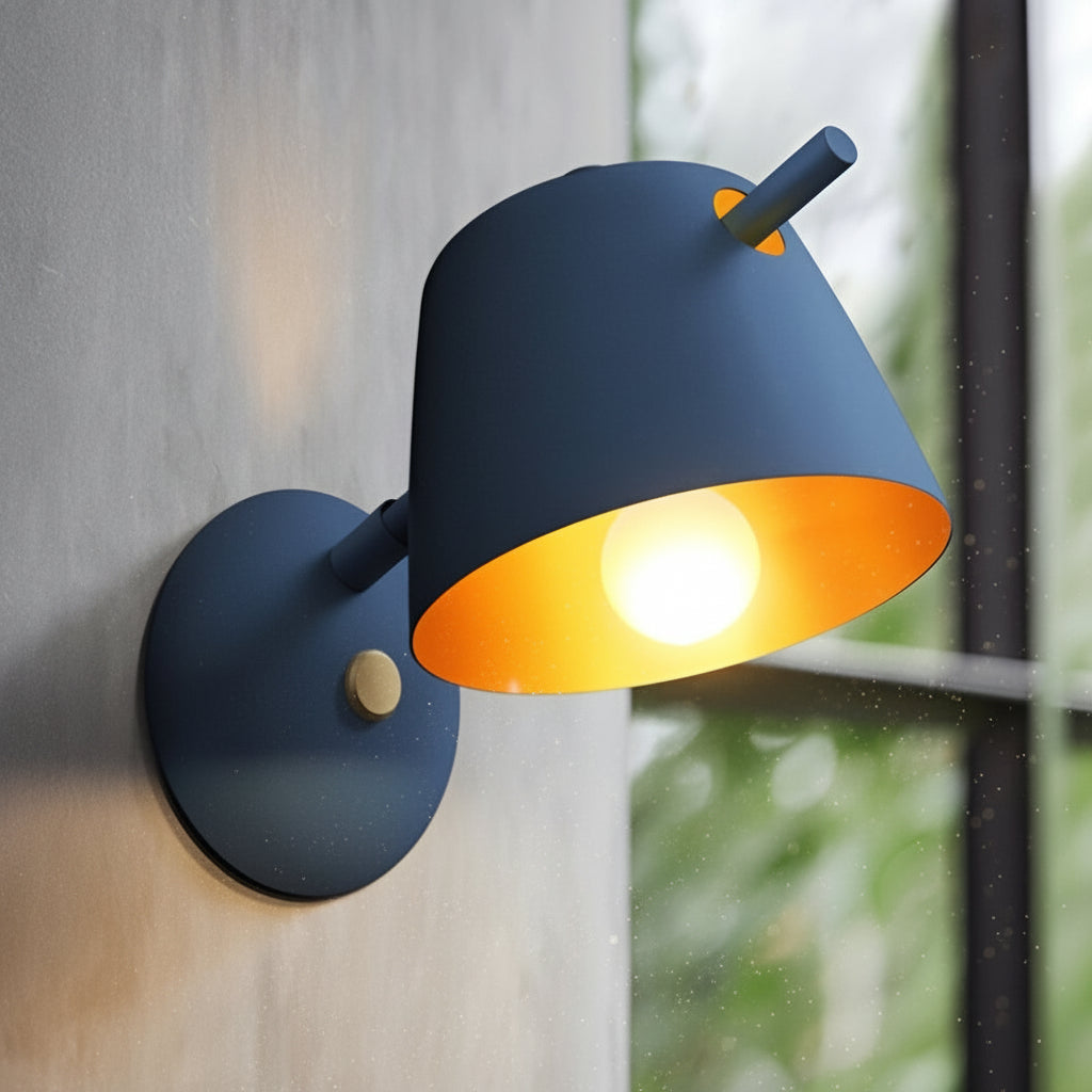 Metal Wall Sconce – Nordic Hat Style Matte Iron E27 (15x28cm) | Kalsten