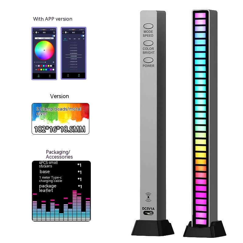 Led Sound Control Light Bar RGB Ambient Pickup Rhythm Lamp Music USB Adjustabl Automotivo Strip For Automobiles Family Party | Kalsten