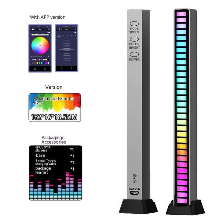 Led Sound Control Light Bar RGB Ambient Pickup Rhythm Lamp Music USB Adjustabl Automotivo Strip For Automobiles Family Party | Kalsten