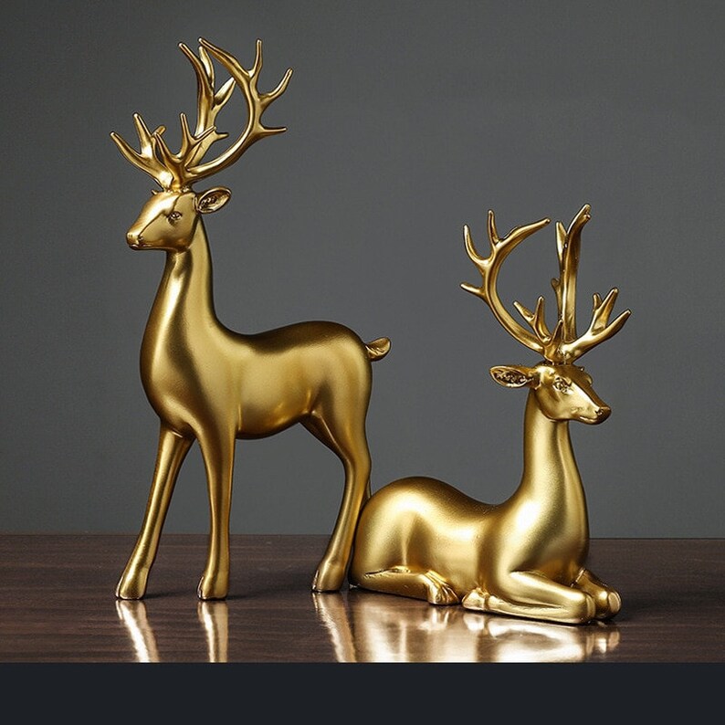 Kalsten | Golden Couple Deer Figurines