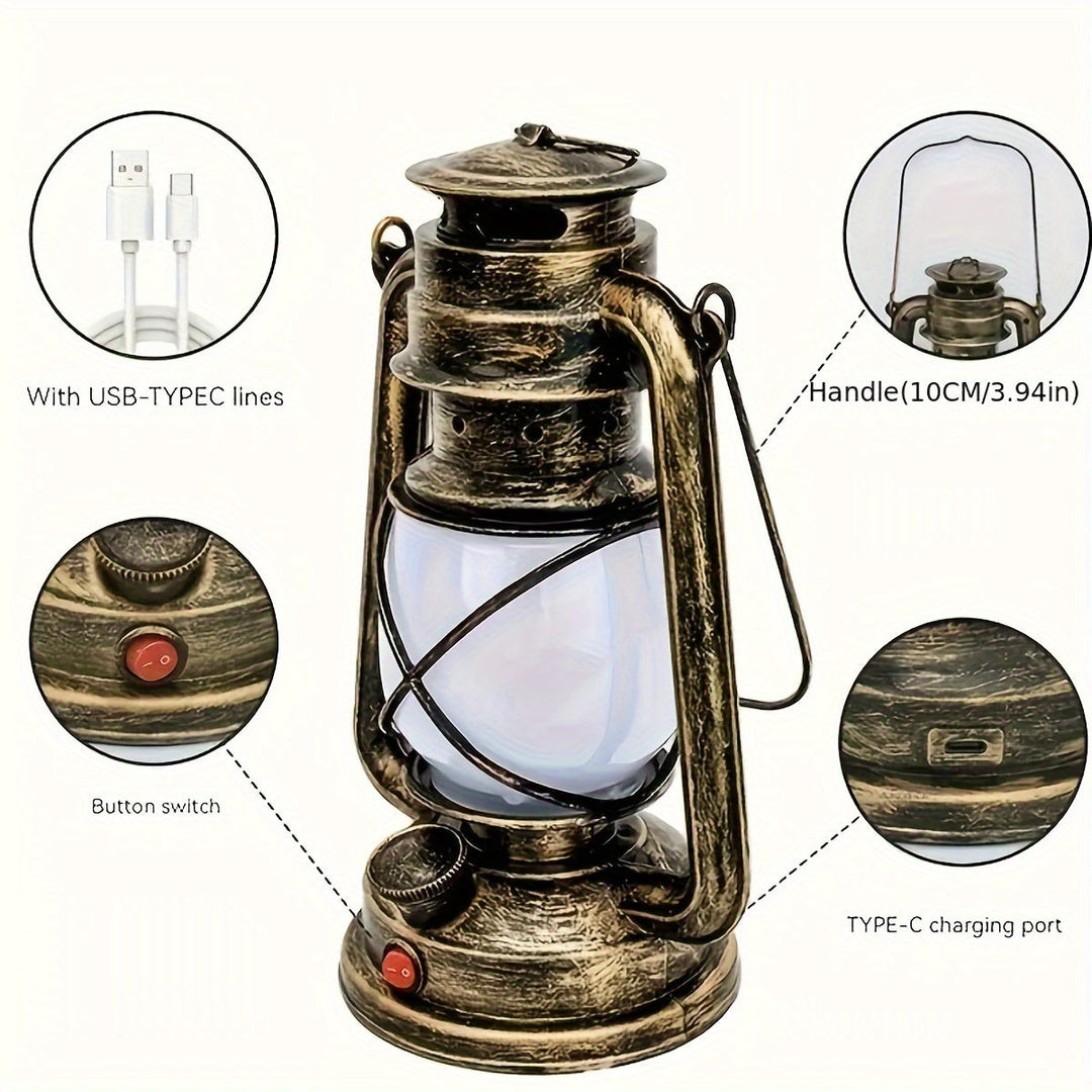 RetroGlow Lantern – Vintage LED Lantern with Flame Light Effect | Kalsten
