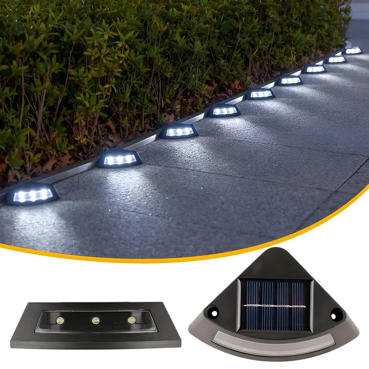 Solar stair lights in a set of 4 – Weatherproof | Perfect for gardens, paths & outdoor areas | Kalsten