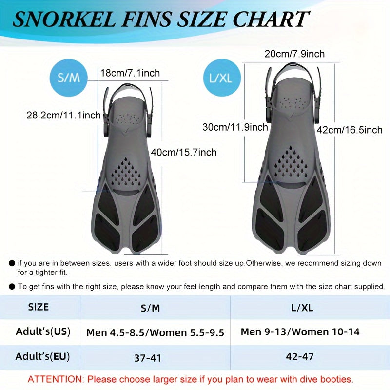 Skanto | SeaVana Glide Snorkel Fins | Adjustable & Short | Open Heel | For Travel & Leisure | Unisex