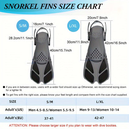Skanto | SeaVana Glide Snorkel Fins | Adjustable & Short | Open Heel | For Travel & Leisure | Unisex