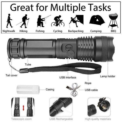 Skanto | Powerful 90000 Lumens LED Flashlight – The Best Flashlight for Any Adventure