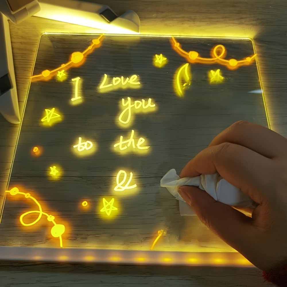 USB LED Memo Board with 12 Colored Pens – Light Messaging Board